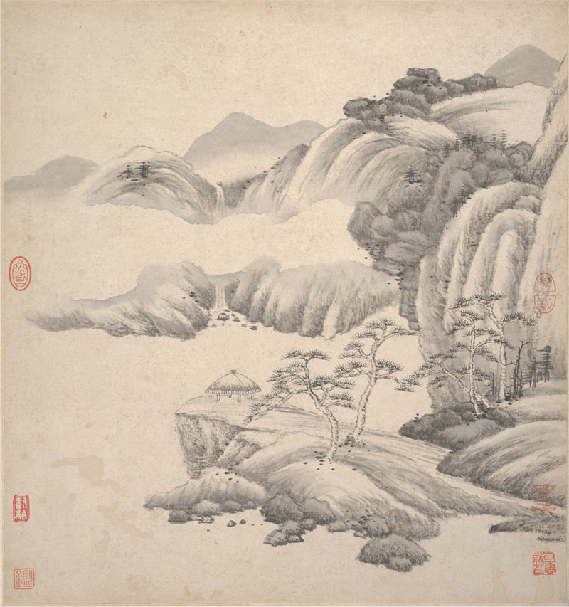 B2094068《湘碧居士仿古册十八》清代画家王鉴高清作品 清代-第1张