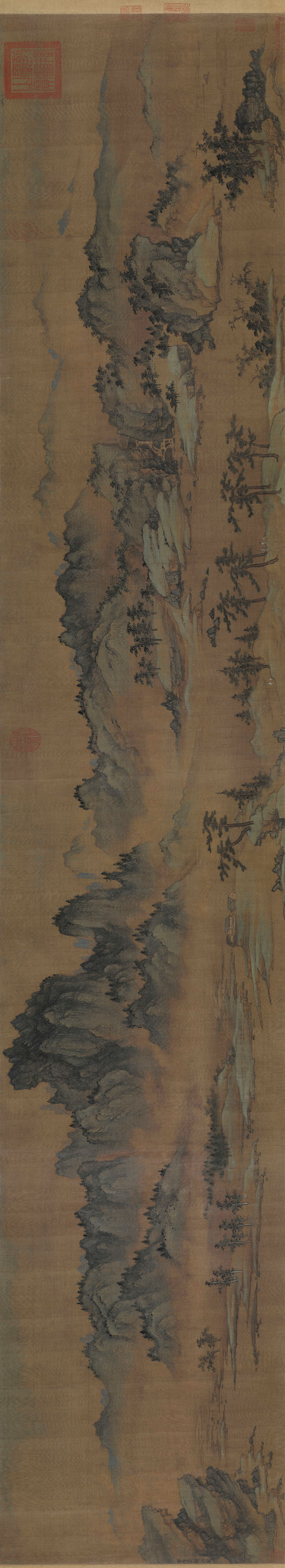 B4022002《春山图卷》元代画家商琦高清作品 元代-第1张