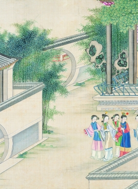 《红楼梦工笔彩绘图册-156》清代孙温高清中国画作品