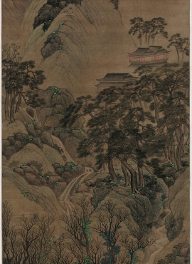 b3031019《松萝晚翠图》明代画家蓝瑛高清作品