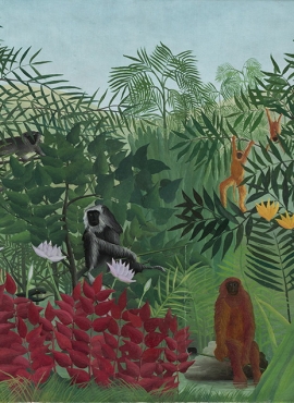 a020026《有猿和蛇的热带森林》法国画家亨利·卢梭高清作品