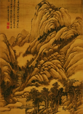 b2093017《仿古四季山水圖 仿巨然夏山水筆法》清代畫家王翬高清作品